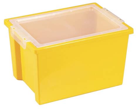 modern organizer yellow | Yellow Plastic Storage Bins with Lids Clear, and Set of 4 Colorful ...