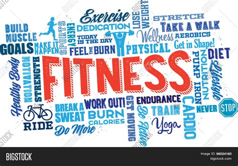 Fitness Word Cloud Collage Icons Vector & Photo | Bigstock