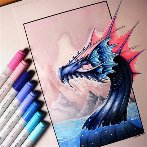 Water Dragon Drawing by LethalChris on DeviantArt