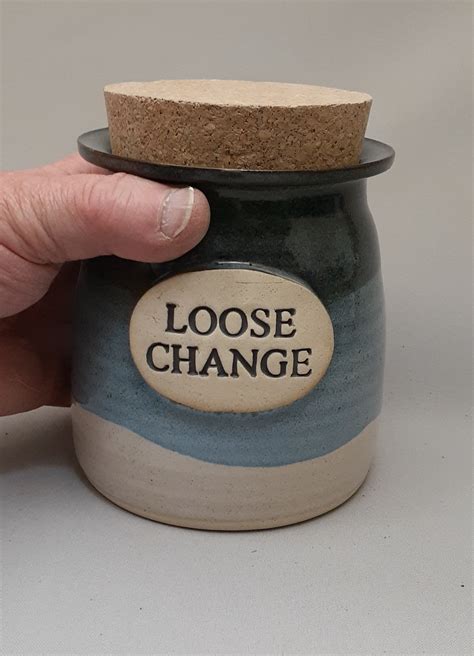 LOOSE CHANGE JAR Money Jar Coin Holder Pottery Cash - Etsy