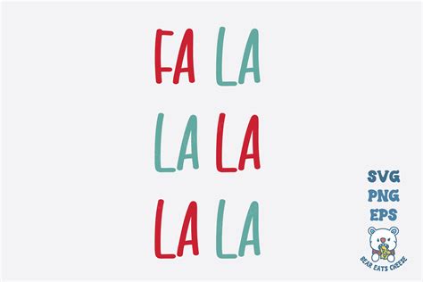 FA LA LA Christmas Song Lyrics Graphic by Bear Eats Cheese · Creative Fabrica