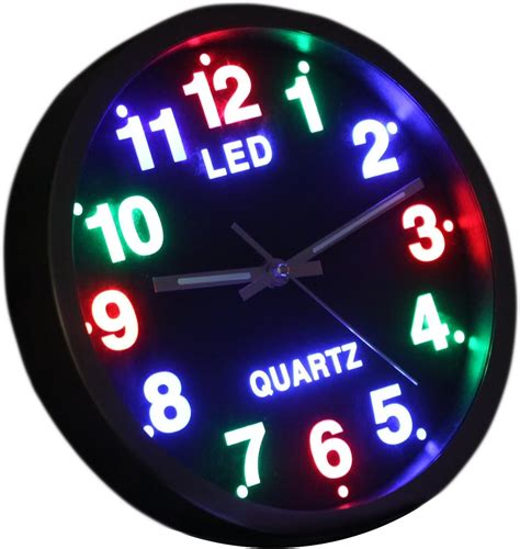 Horloge murale LED avec horloge colorés lumineux chiffres analogiques de ligne servent de ...