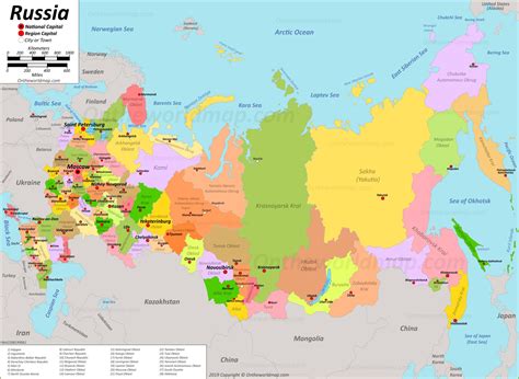 Map Of Russia With Cities