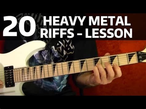 20 AMAZING HEAVY METAL RIFFS ( 1 of 3 ) - Guitar Lesson - YouTube