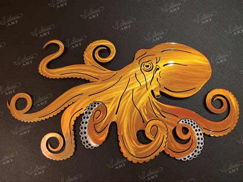 Octopus Metal Octopus Wall Art with Custom Hangers and Powder | Etsy