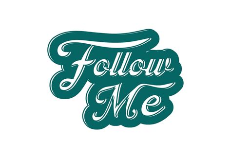 Follow me typography logo and sticker design 11731561 Vector Art at ...