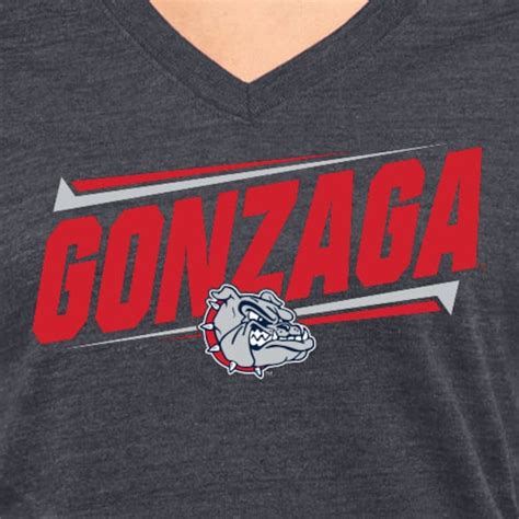 Women's Navy Gonzaga Bulldogs Double Bar Tri-Blend V-Neck T-Shirt ...