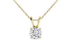 Lab Grown Diamond Necklace | 1/2 Carat Diamond Necklace In Yellow Gold