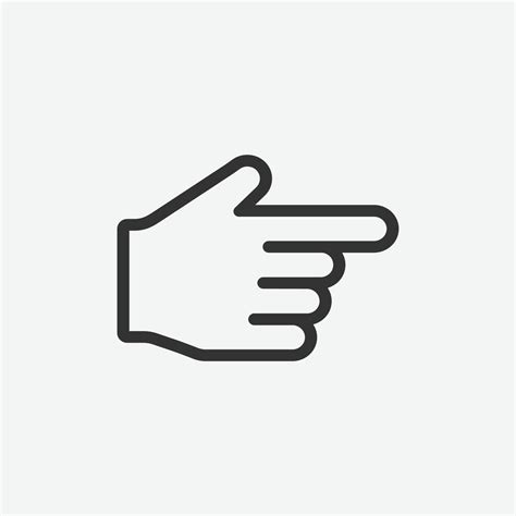 Right arrow finger icon, hand pointer vector. Click, select, press icon ...