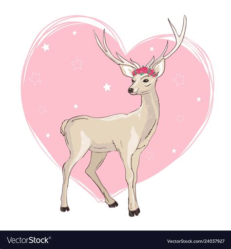 Deer cartoon designcute bambi animal merry Vector Image