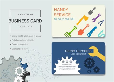 Handyman business name card design template 527859 Vector Art at Vecteezy