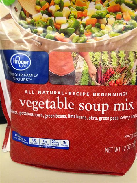 Frozen Vegetable Soup Mix from Kroger | Nurtrition & Price