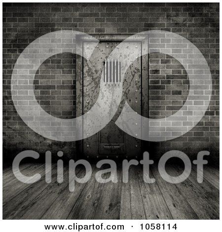 Royalty-Free CGI Clip Art Illustration of a Grungy 3d Prison Cell Door ...