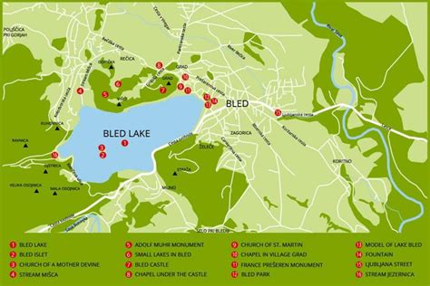 Lake bled Slovenia map - Map of Slovenia showing lake bled (Southern Europe - Europe)