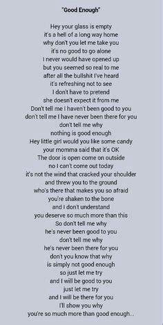 Evanescence Good Enough Lyrics