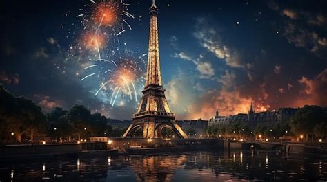 Premium AI Image | fireworks in the eiffel tower at the paris france france