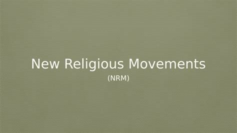 New Religious Movements | Teaching Resources