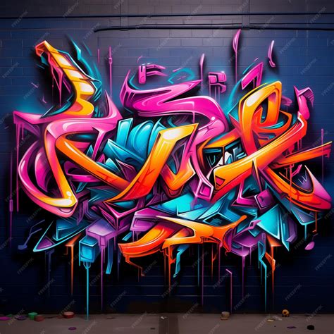 Premium Photo | A colorful graffiti wall with the word quot art quot on it