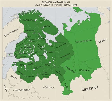 Map of even greater Finland. : imaginarymaps