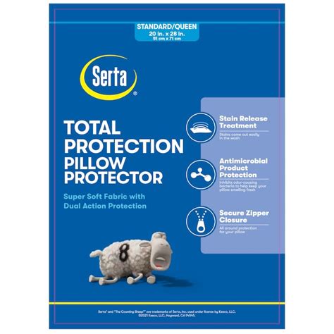 Serta Standard/Queen Polyester Pillow Protector in the Pillow Protectors department at Lowes.com