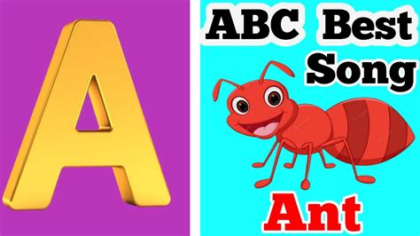 ant, a for ant, a for ant b for ball, alphabets, phonics song, abc song, Words, abcd rhymes ...