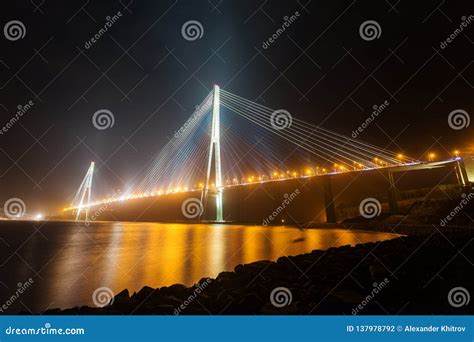 Amazing Zooming Out Aerial View of the Russky Bridge Editorial Photography - Image of francisco ...