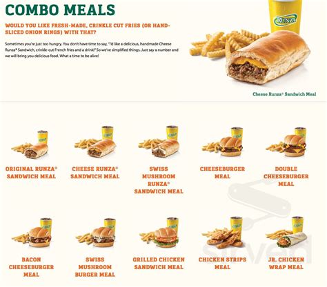 Runza Printable Menu - Printable World Holiday