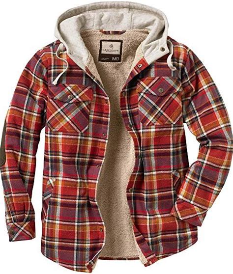 Legendary Whitetails Men's Camp Night Berber Lined Hooded Flannel Shirt Jacket | Flannel shirt ...