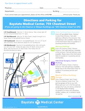 Directions And Parking For Baystate Medical Center ... - Baystate ...