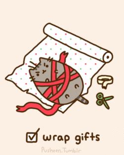 Pusheen Wrap Gifts gif by KristineChavezRodriguez | Photobucket