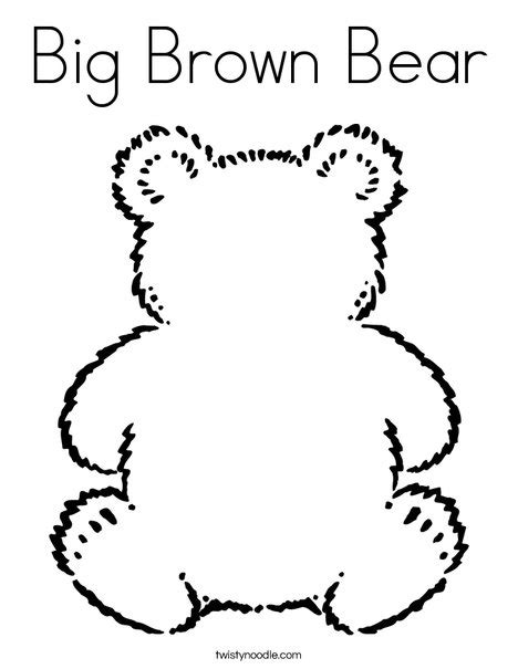 Big Brown Bear Coloring Page - Twisty Noodle