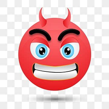 Devils Horns Clipart Vector, Realistic Angry Devil Emoji With Horn On ...