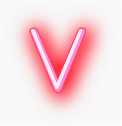 V Letter Png Image - Glowing Neon Letter V, Transparent Png ...