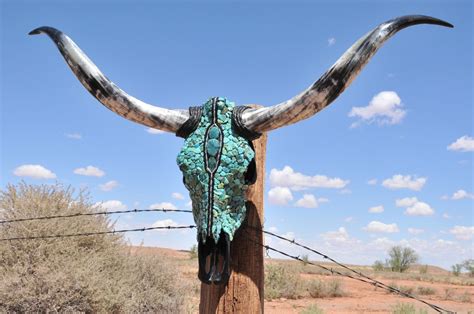 Stunning Longhorn Steer Skull With Kingman Turquoise and - Etsy