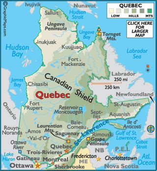 Quebec Map / Geography of Quebec / Map of Quebec - Worldatlas.com