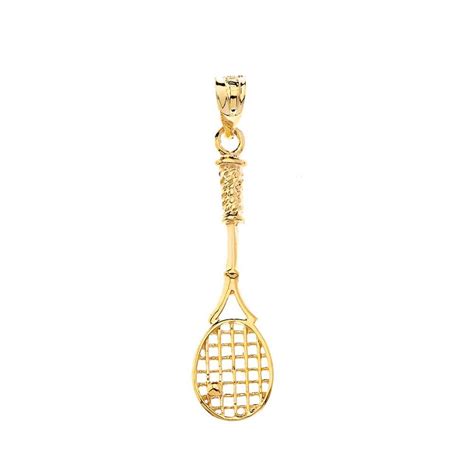 Tennis Racket Charm Pendant and Necklace in Gold | Charm pendant, Pendant, 14k pendant