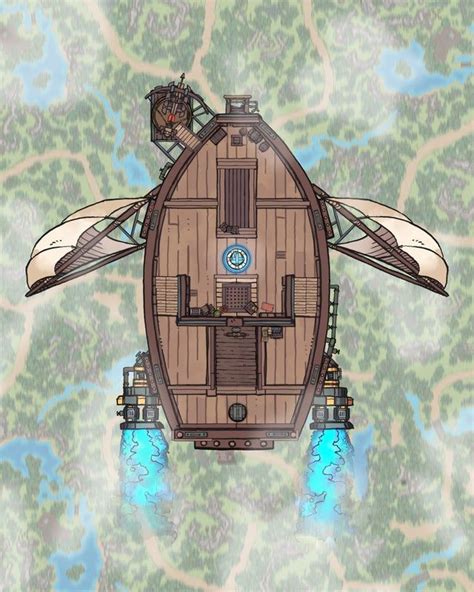 Tried my hand at an airship - battlemaps | Dnd world map, Dungeon maps, Fantasy map