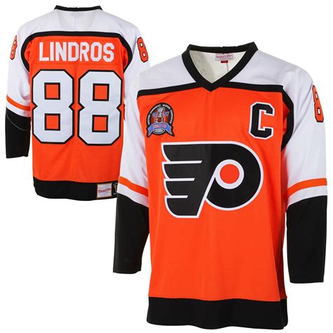 Mitchell & Ness Eric Lindros Philadelphia Flyers Orange Throwback Authentic Vintage Jersey