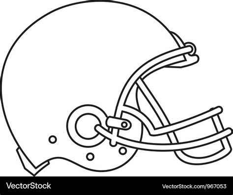 American football helmet line drawing Royalty Free Vector