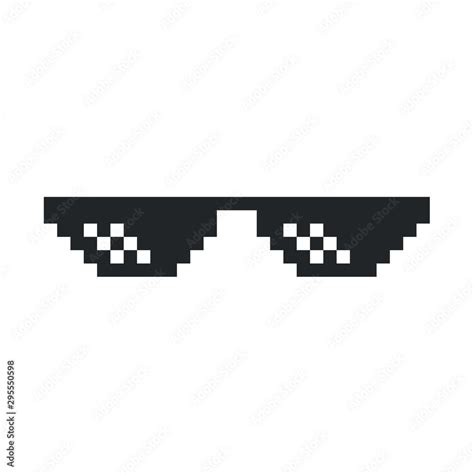 8bit Sunglasses. Funny Thug Life Meme Graphic Element. - Vector Stock ...