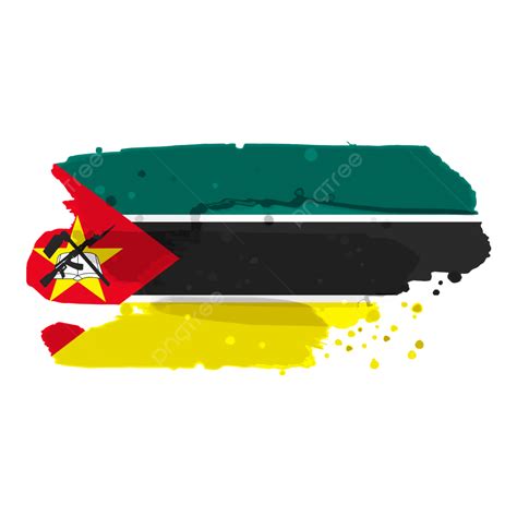 Mozambique Flag PNG Image, Mozambique Flag With Grunge Brush Watercolor ...