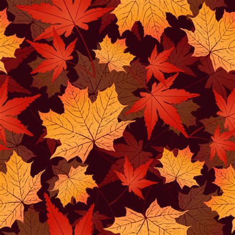 Seamless autumn leaves pattern vectors 02 free download