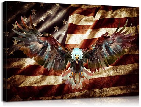 Wooden American Flag Wall Decor Eagle Decor American Flag Wall Art Army ...