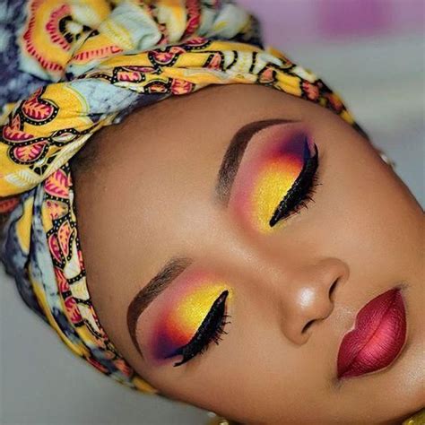 New and Very Bright Make-up for African American Women from 40+ | Yellow eye makeup, Colorful ...