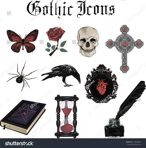 Set Gothic Icons Stylized Vector Icon Stock Vector (Royalty Free) 724860844 | Shutterstock