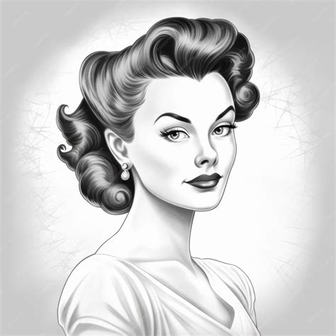 Premium AI Image | Hyperrealistic Vector Illustration Of 1950s Fashion Women With