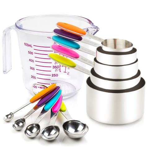 Buy Measuring Cups and Spoons Set 11 Piece. Includes 10 Stainless Steel ...