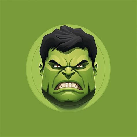 Premium Photo | The Incredible Hulk as a symmetrical flat icon design