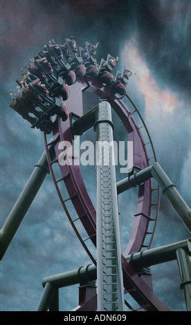 Nemesis Inferno roller coaster at Thorpe Park Surrey UK Stock Photo - Alamy