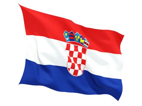 Fluttering flag. Illustration of flag of Croatia